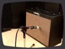 This video shows various sound achieved by placing a microphone on a guitar amp.