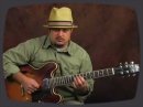 In this lesson we teach a standard minor 2-5-1 jazzy rhythm and also how to play lead guitar using the Harmonic Minor Scale over the rhythm to create a more exotic sound.
